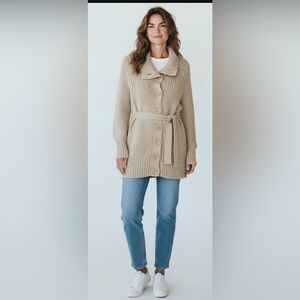 Wilfred Alpaca Wool Blend Belted Cardigan Sweater